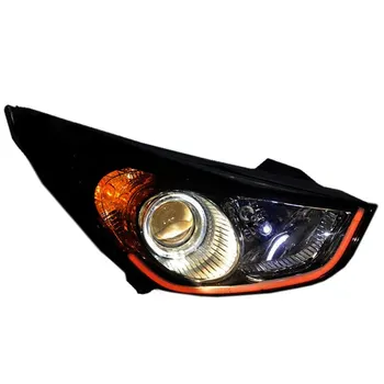 

Headlight assembly for Hyundai ix35 2009-12 LED angel eye turn signal Bi-lens HID bulbs with 65W Ballast, left and right