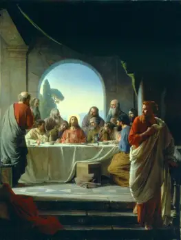 

3 Hand Painted Art Paintings by College Teachers - The Last Supper Carl Heinrich Bloch Christian - Oil Painting on Canvas