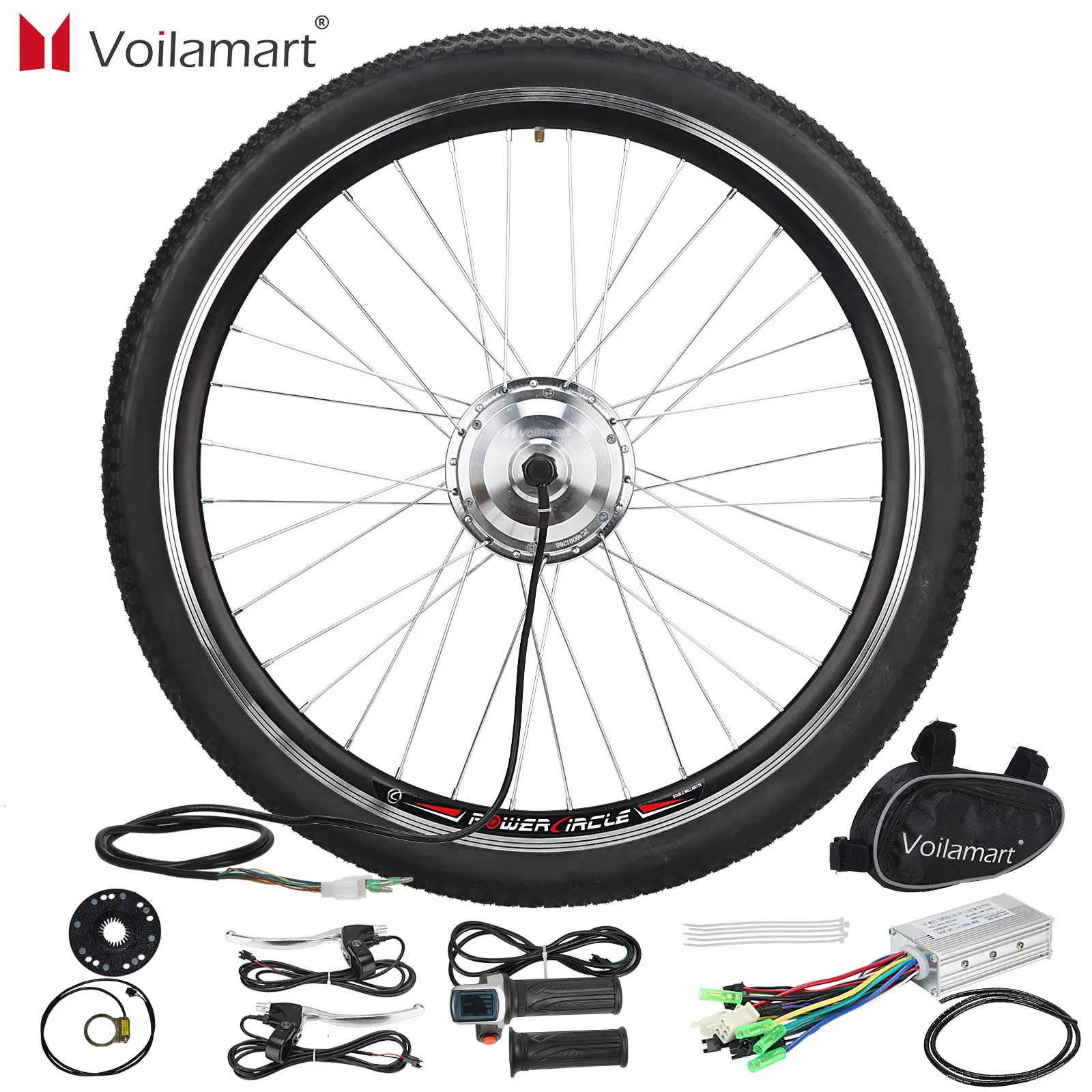 

Voilamart Ebike Conversion Kit 26inch 36V 250W Front Rear Wheel Hub Motor Kit Electric Bicycle Motor E Bike Cycling Hub Motor