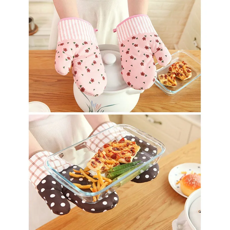 Thick Heat Insulation Microwave Oven Mitts Special Baking Gloves Creative Kitchen Skid Resistance High Temperature Anti Hot