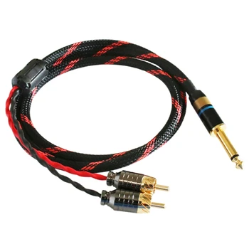 

Heareal 6.35 Single-Channel Large Two-Core to Double Lotus Cable 6.5 Male to RCA Cable Single-Channel to Dual-Channel 2 in 1