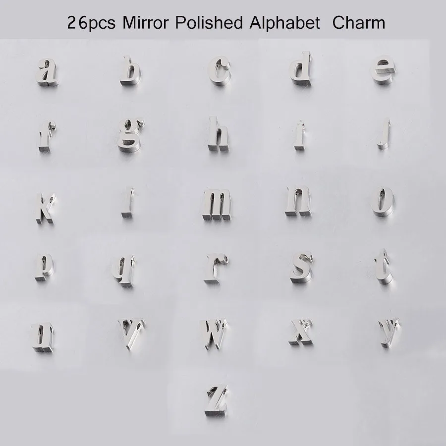 

26 шт. зеркальные полированные бусины из нержавеющей стали с буквами английского алфавита A-Z 1,8 мм бусины Сделай Сам ручной работы ювелирное изделие в поисках