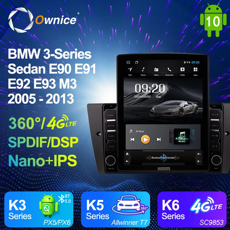 Nano Vertical Ownice Android 10 0 автомобильное радио 2din для BMW 3 Series Sedan E90 E91 E92 E93 M3 2005 2011 2012 2013