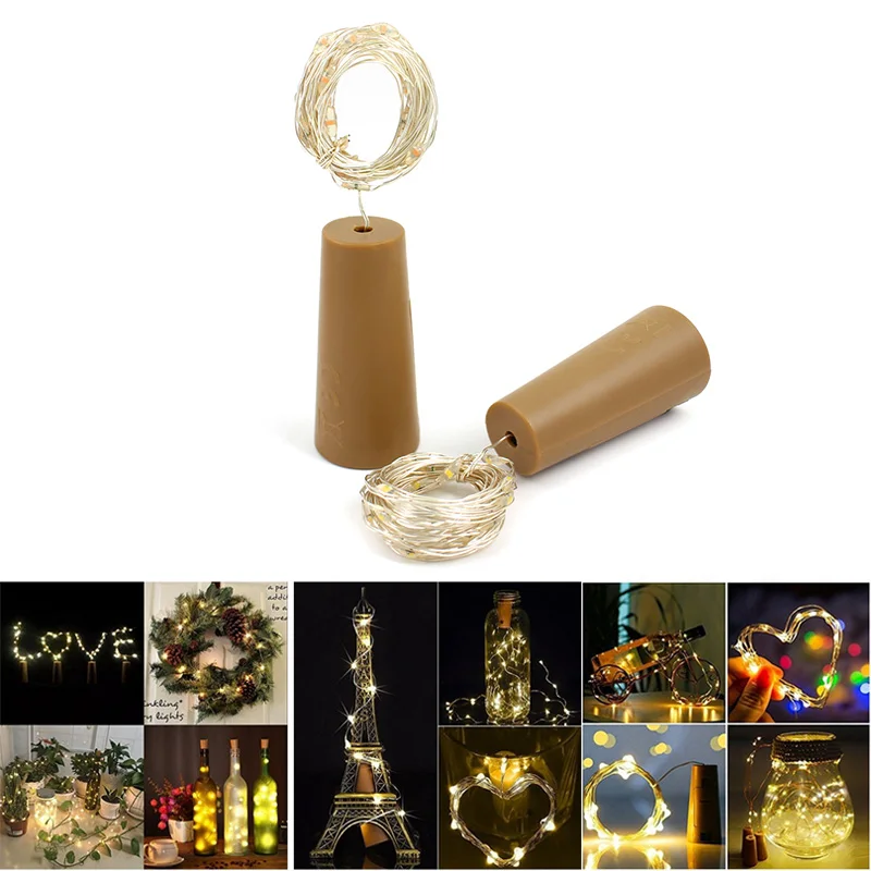 

Battery-Powered Cork Wine Bottle Light 2M DIY LED String Light Bar Light Birthday Party Wine Bottle Stopper Décor Light Strip 2M