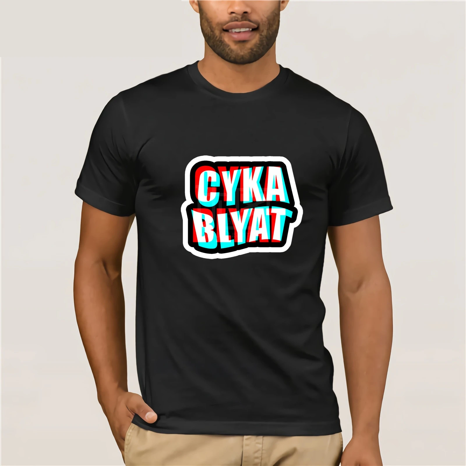 Cyka Blyat футболка мем с буквенным принтом, летний короткий рукав хлопок уличная футболка Графический повседневное музыкальная футболка 3XL