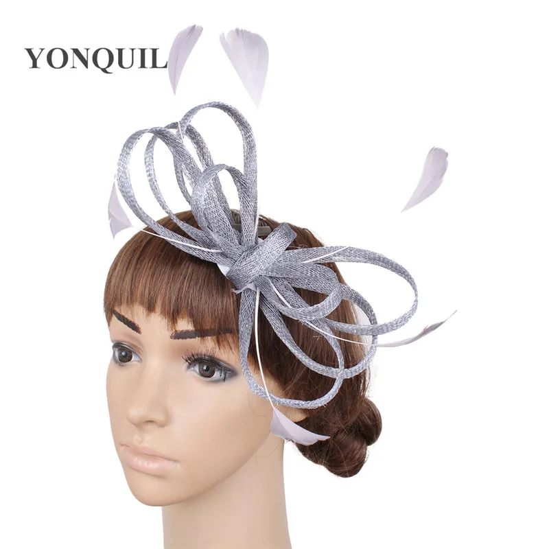 Formal dress wedding occasion fascinator hat hair clip bridal fashion hoops headwear hair pin race derby show fedora accessory