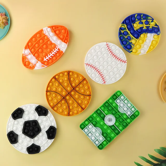 Sport Football Basketball Bubble Fidget Toys Autism Stress Reliever Toys 2