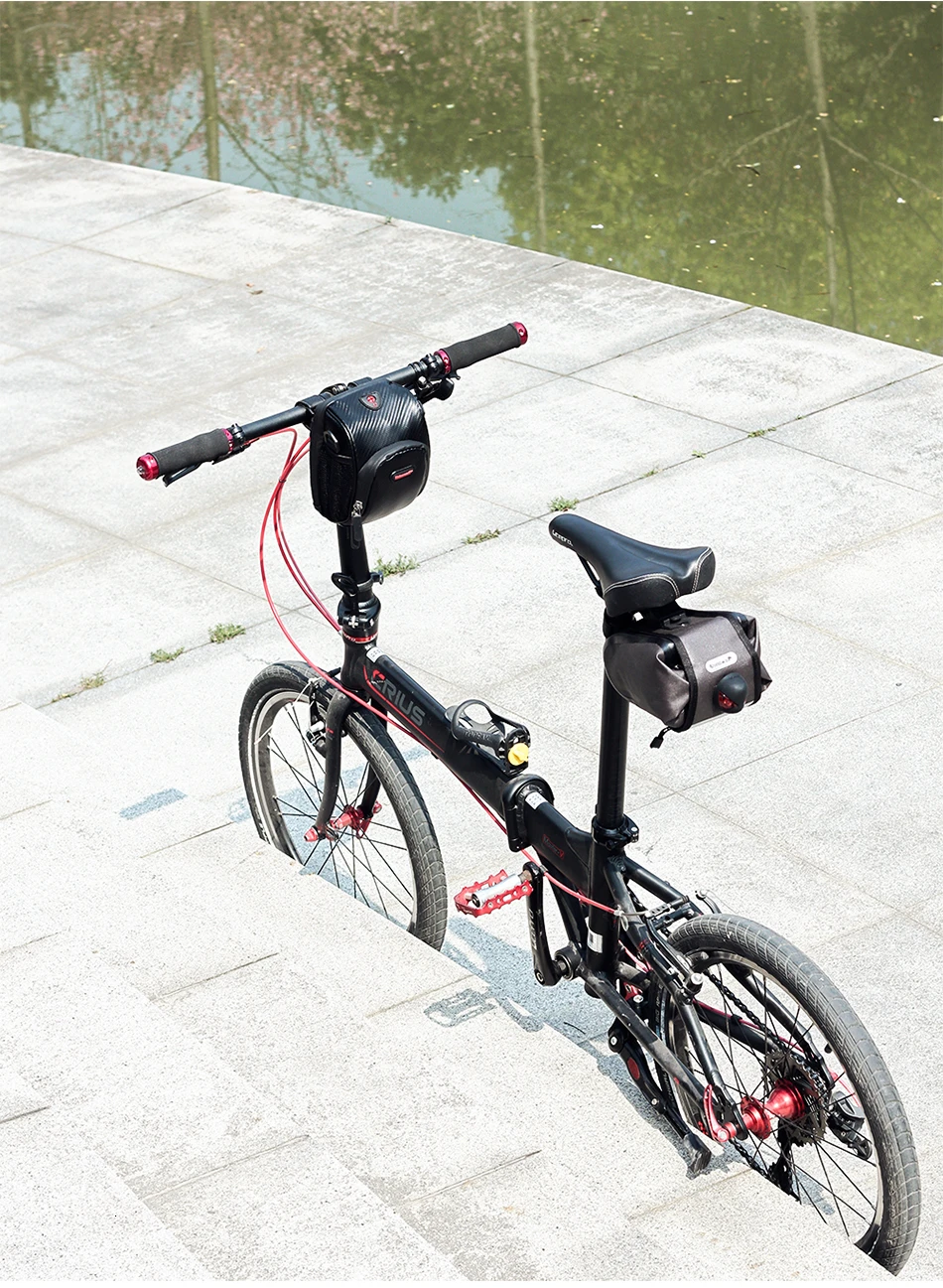 Excellent RHINOWALK Bicycle Handlebar Bag Electric Bike Front Rainproof Tube Pocket Shoulder Pack Multi Phone Holder with Rain Cover 26