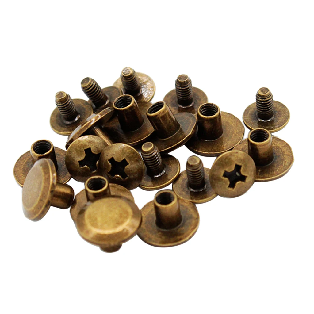 10 Pieces Binding Chicago Screws Nail Stud Rivet For Photo Album Leather Belt 10mm Craft DIY Clothes Making
