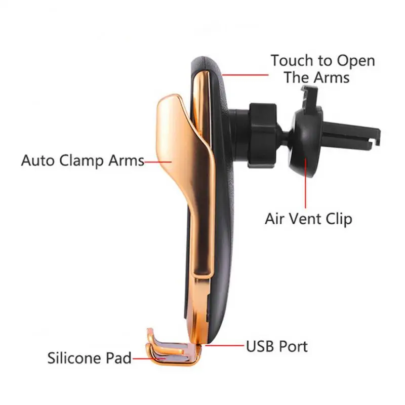 Автоматическое Qi Беспроводное Автомобильное зарядное устройство крепление зажимной вентиляционный держатель для телефона W8 быстрая Беспроводная зарядка для IPhone samsung huawei