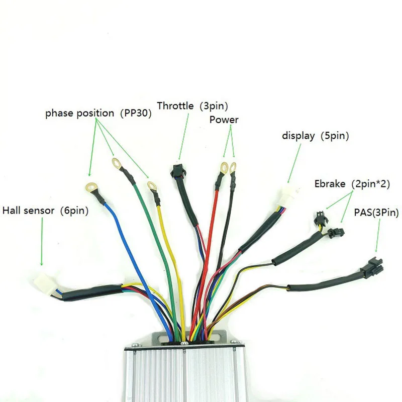 E-bike 12 Mosfets KT-30A бесщеточный контроллер DC48V 1000 Вт/1500 Вт SM квадратная волна