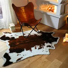 New Arrival Cow Animal Print Carpet Chair Throw Rug Anti-slip Living Room Lounge Mat Decor