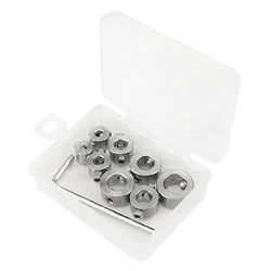 Jeu de colliers d'arrêt de profondeur 8 pièces, outils foret en acier inoxydable avec clé hexagonale accessoires localisateur anneau de positionnement résistance à la chaleur 