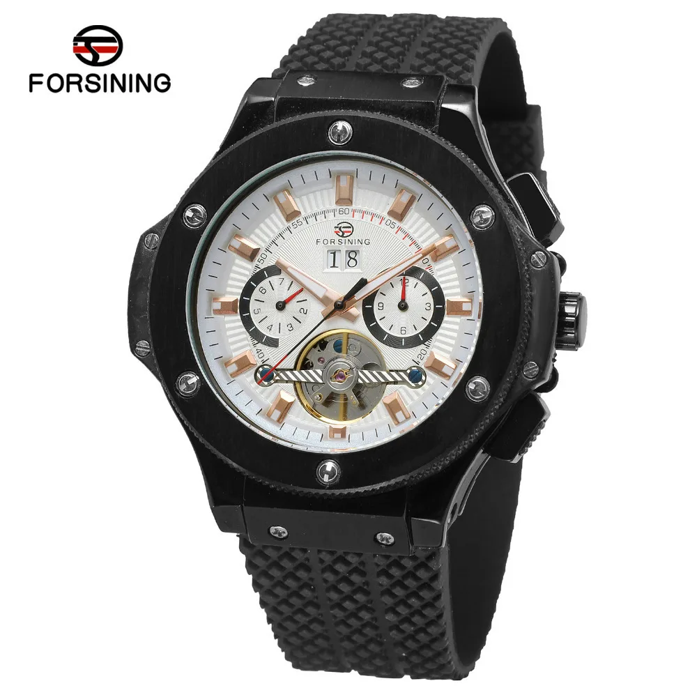 

Forsining Analog Watch Fashion Casual Calendar Hollow out Fully Automatic Analog Watch
