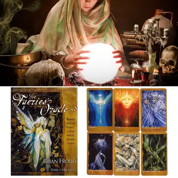 

66PCS Faeries' Oracle Tarot Cards Deck Board Game Beautifully Designed Durable Fairy Paper Tarot Cards For Party Playing Card