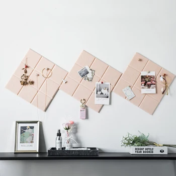 

3Pcs No Punching Message Board Photo Wall Display Board DIY Stereoscopic Wall Decoration Pink
