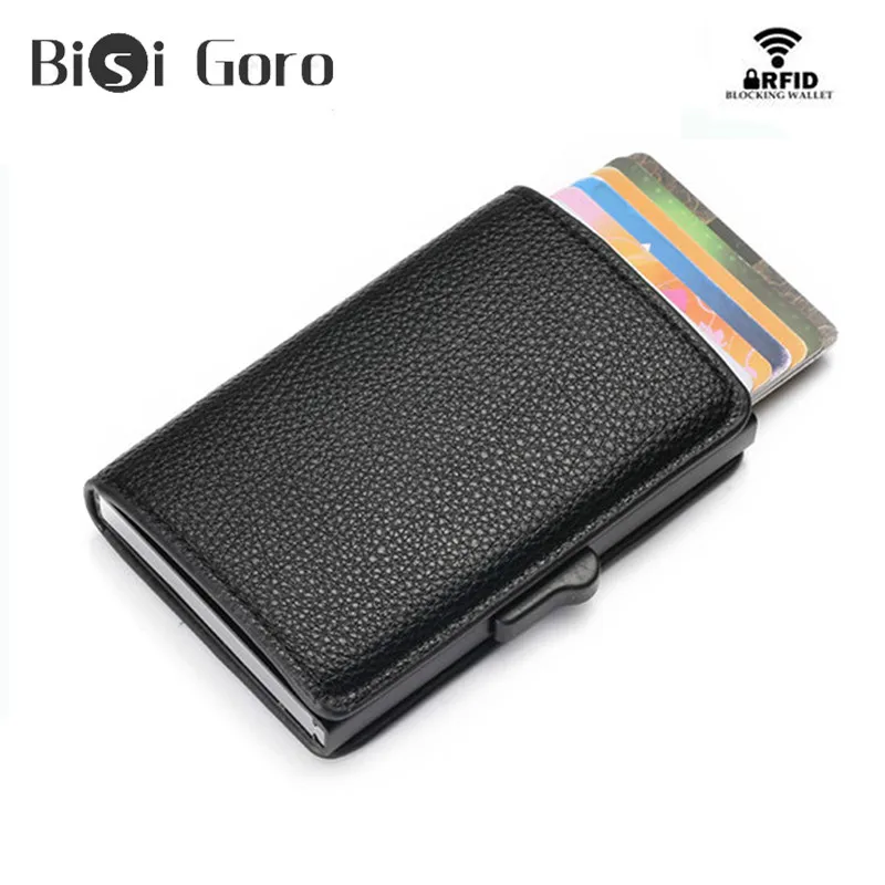 BISI GORO Умный кошелек из мягкой кожи RFID Блокировка бизнес кредитный держатель для