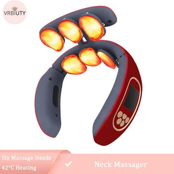 

Neck Massager Electric Health Care With Intelligent Voice Remote Control Heat Relaxation Six Massage Heads Masajeador De Espalda
