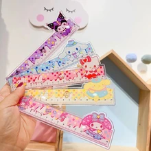 Nova cor dos desenhos animados kawaii régua de acrílico diy desenho régua estudante escritório escola papelaria