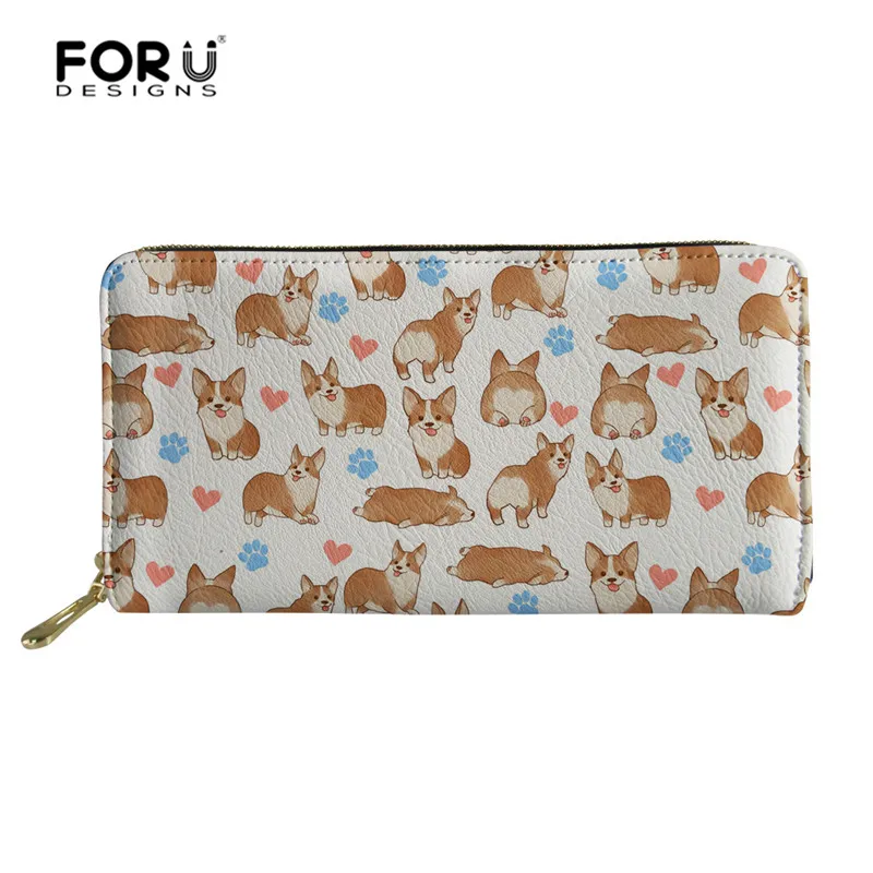 Z4617Z21 FORUDESIGNS/женские кошельки корги из искусственной кожи длинный бумажник на застежке для телефона Сумка Сумочка для денег и монет карман держатель для карт Женский кошелек сумочка - Цвет: Z4617Z21