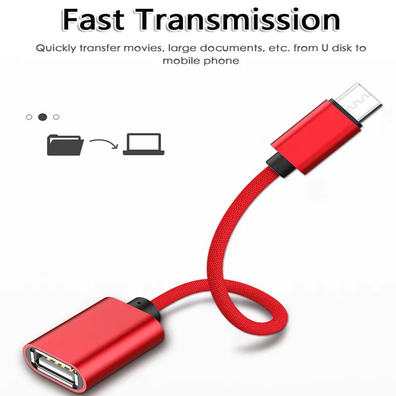 Кабель адаптер OTG USB Тип C к кабель для быстрой зарядки и передачи данных конвертер