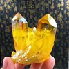 1PCS Natural Yellow Citrine Crystal Column Crafts House Decoration Crystal Citrine Cluster Mineral Specimen for Hotel Decor 100g 2