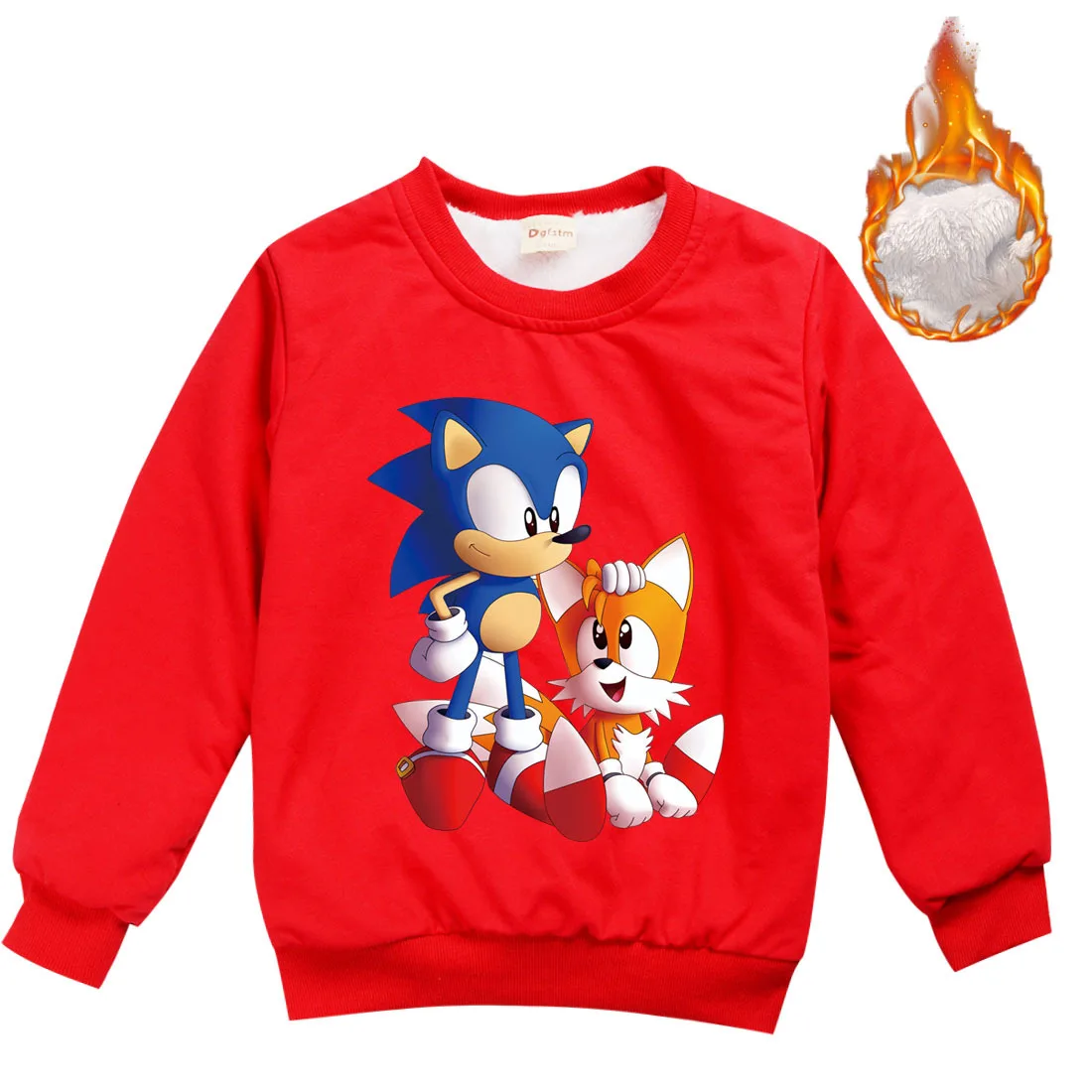 

Z&Y 2-16Y 2020 Winter Anime Sonic The Hedgehog Hoodie Kids Sweater Boys Thick Velvet Fur Sweatshirt Baby Girls Outfits Coat Tops