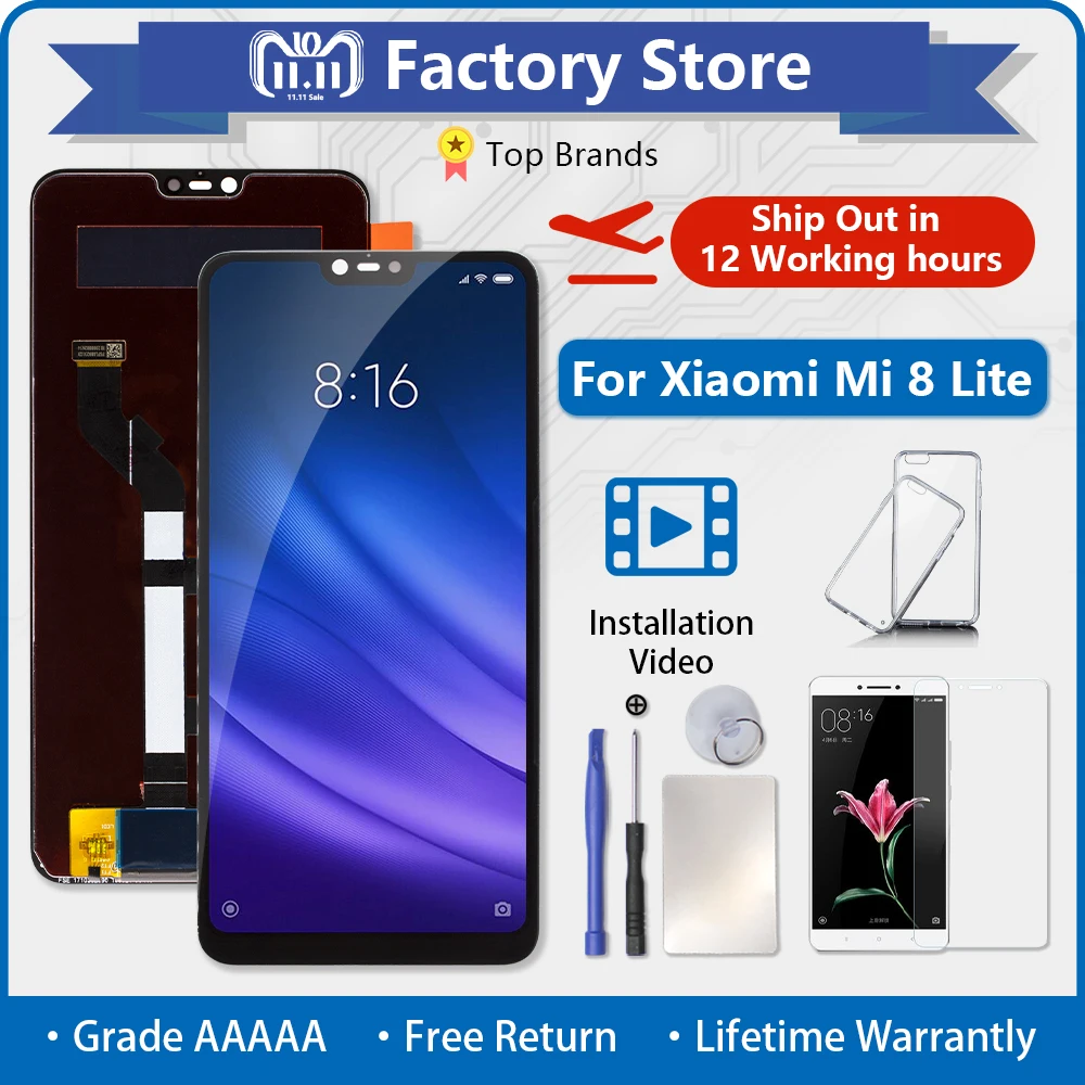 

Original LCD For Xiaomi Mi 8 Lite LCD Display Touch Screen Digitizer Assembly With Frame For Mi 8X Pro LCD Screen Pantalla