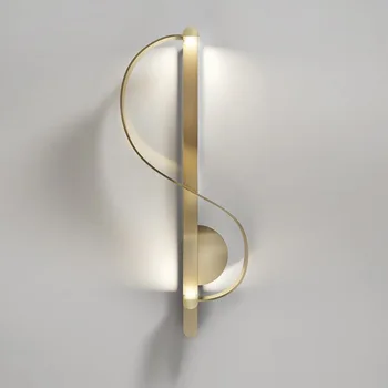 

Indoor LED retro S-shaped wall lamp interior decoration home lighting creative living room bedroom lamp / AC220V warm light