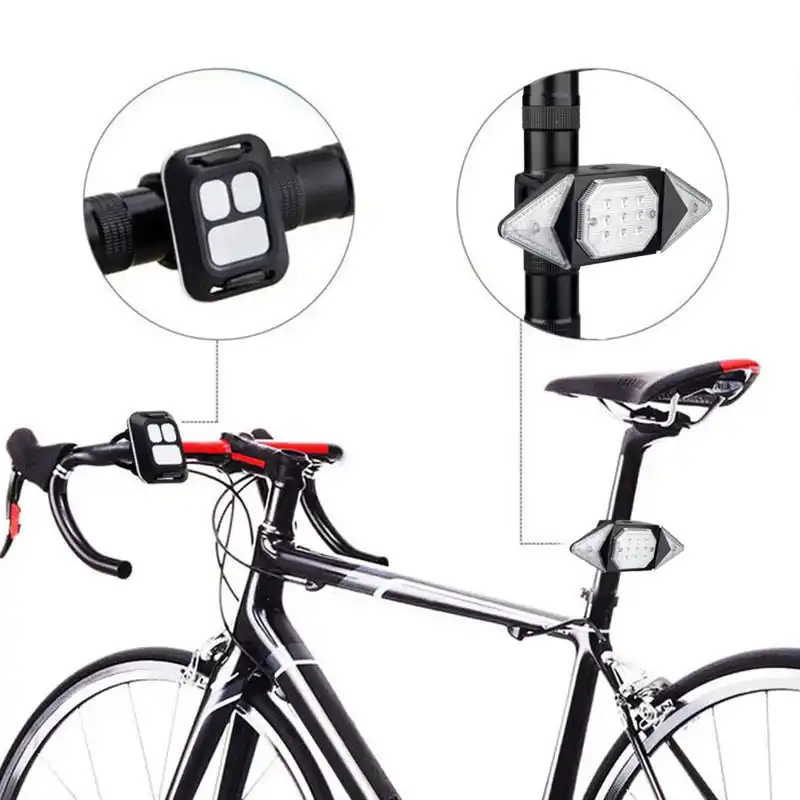 Intelligent Bicycle Taillight Wireless Remote Control Warning Indicator Lamp USB