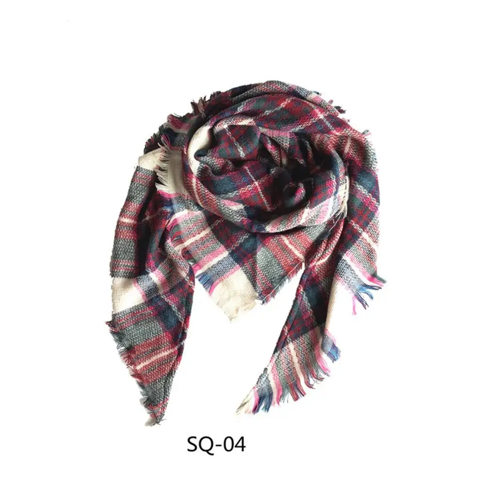 Febelle/зимний детский шарф, роскошный брендовый клетчатый теплый кашемировый шаль, Детская Пашмина, треугольный шарф для девочек - Цвет: 4