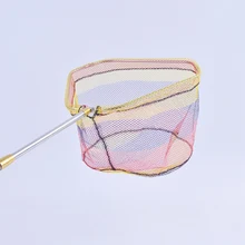 Stainless Steel Frame Colorful Nylon Fishing Net Folding Triangle Net Fishing Accessories