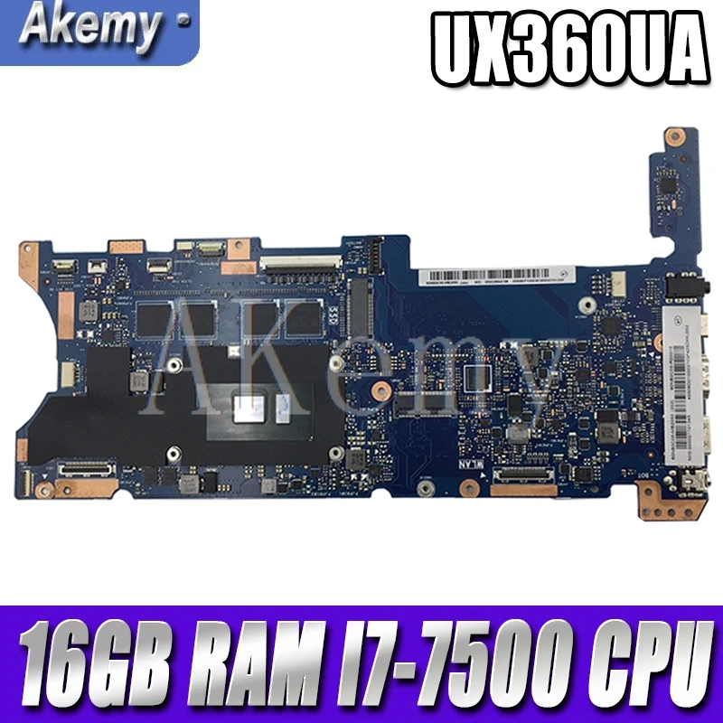 Akemy лучшая конфигурация материнская плата для ноутбука ASUS Q324UAK Q324UA Q324U UX360UA материнская плата 60NB0C00-MB8000 16 Гб ОЗУ I7-7500 процессор