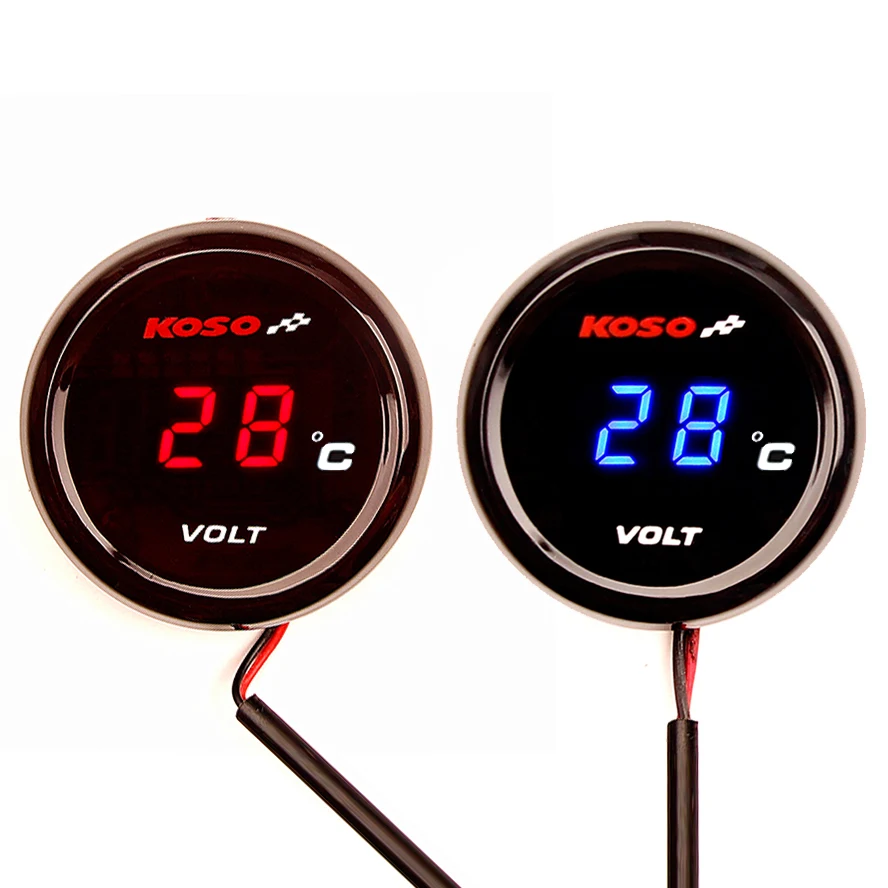 Koso Motorcycle Air Thermometer Gauge Led Voltmeter Voltage For Motorcycle  Moto Thermometer - Water Temp Gauges - AliExpress