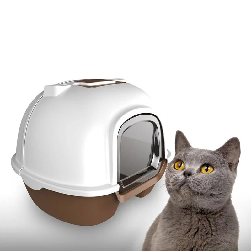 Портативная коробка для кошачьего туалета, полностью закрытая задняя крышка для кошачьего туалета, защита от брызг и дезодорирования, для домашних животных, песочный умывальник