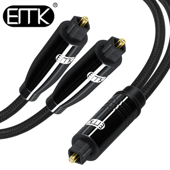 

EMK Digital Optical Splitter Audio Cable 1 in to 2 out Toslink Fiber Cable SPDIF Optical Adapter Cable PS4 Xbox TV DVD Speaker
