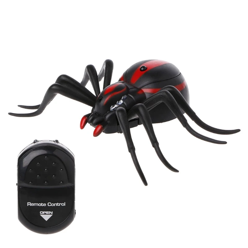 Juguete de araña falsa realista a Control remoto, broma de insectos, truco aterrador, BX0D