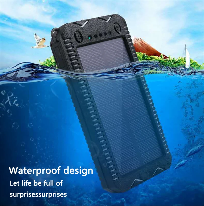 

LiitoKala Lii-D002 Portable Solar Power Bank 20000mah For Xiaomi 2 Iphone External Battery Powerbank Waterproof Dual USB