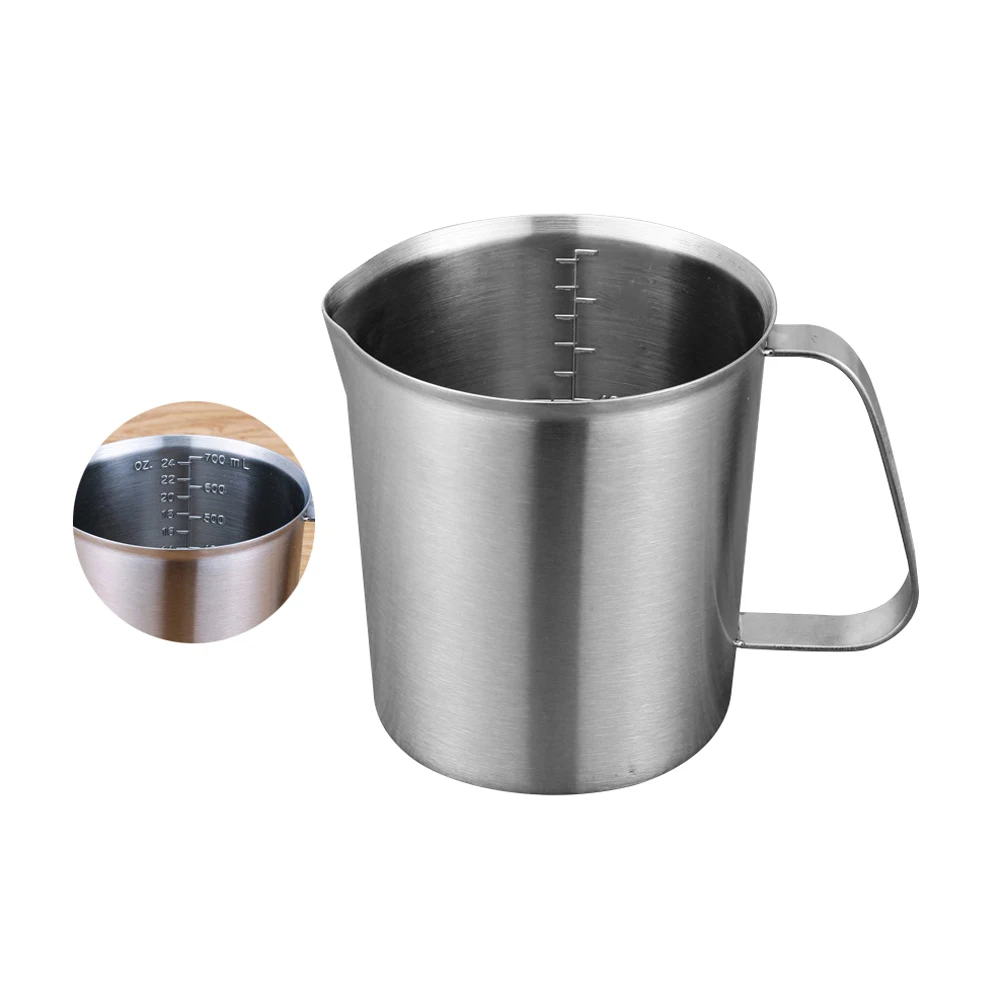 

Kitchen Milk Baking Practical Thick Tea With Scale Measuring Cup Coffee Home Liquid Nozzle Design Stainless Steel Large Capacity