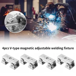 Pinces de soudage magnétiques réglables de Type V, 4 pièces, Force de traction v pads, pinces durables en acier inoxydable, jusqu'à 4KG 