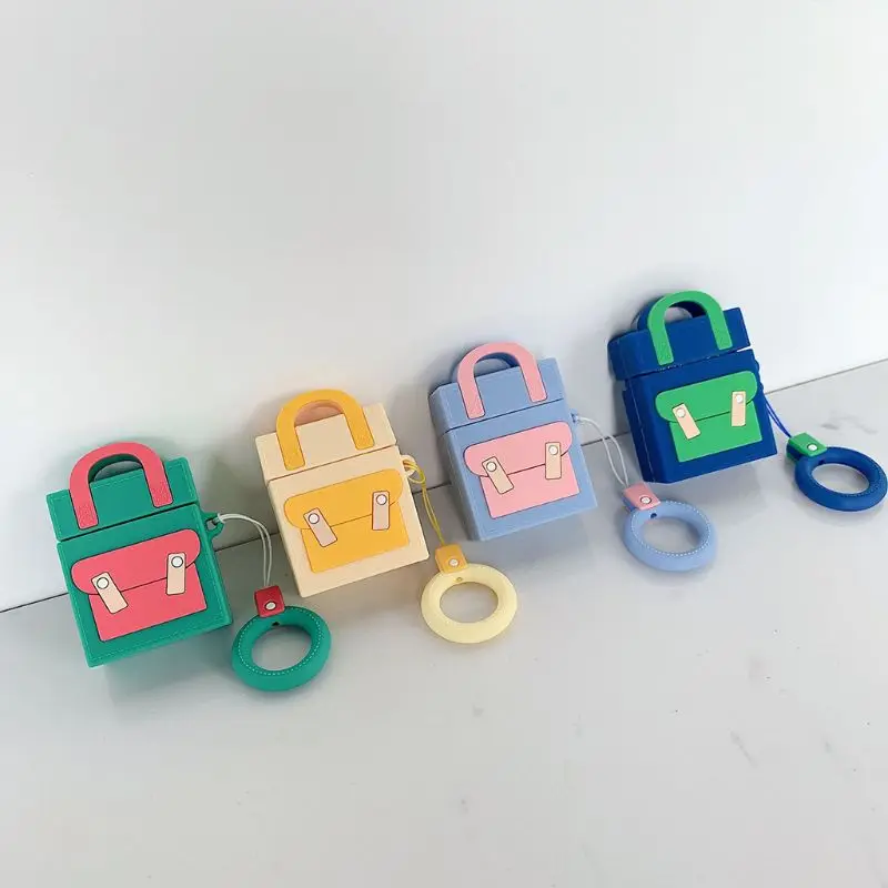 Candy Color Backpack Pattern Soft Silicone Protective Cover Shockproof Case Skin with Lanyard for smart watch