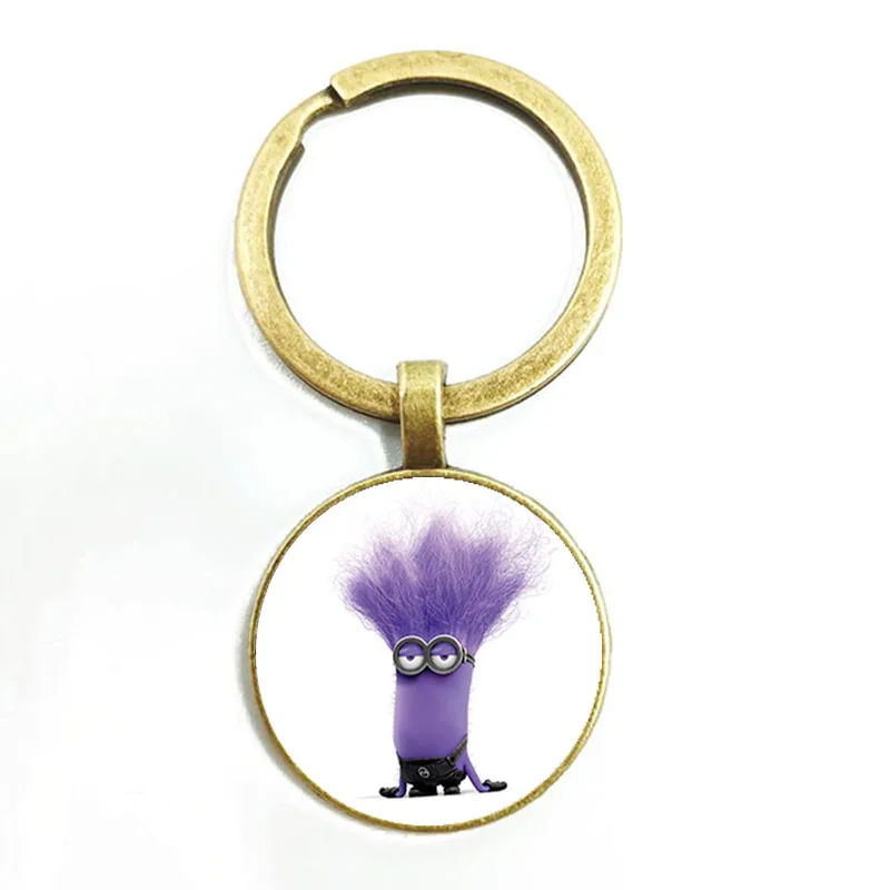 Despicable Me Minion Action Movie Glass Cabochon Keychains for Kid - Цвет: 14