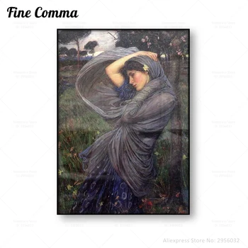 

Vintage Painting Poster Boreas John William Waterhouse Mthological Painting Wall Art Canvas Print Copy Reproduction Picture
