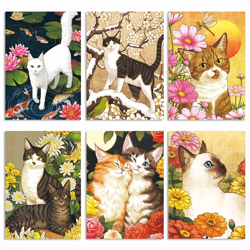 

Diamond Painting Cartoon Cat Full Drilling Diamond Nature Diamond Embroidery Diamond Mosaic Photo Gift Handmake Jq691