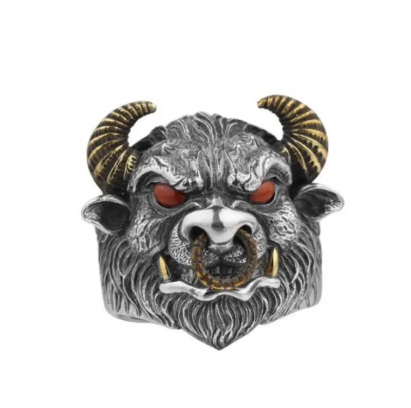 Fashion Creative Tiger Head Domineering Ring Mature Men Personality Beast Zodiac Ring Birthday Gift animal ring