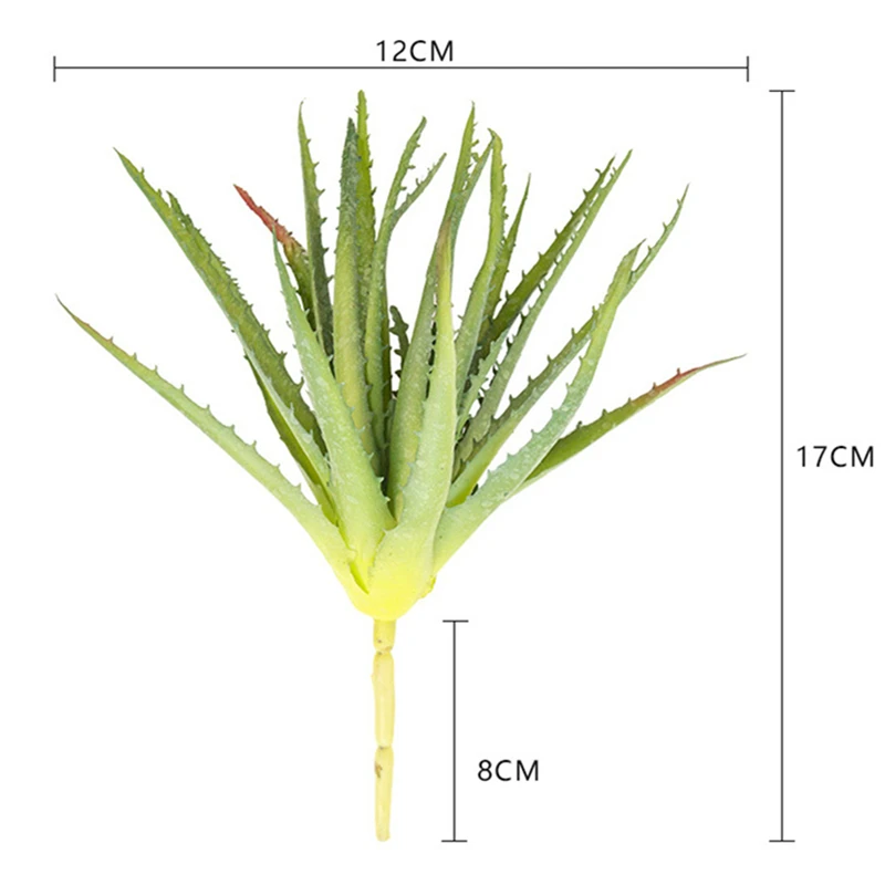 Имитация суккулентного букета, пилообразный жгучий сенсорный алоэ вера, украшение дома, комнатное суккулентное Горшечное зеленое растение, искусственный цветок - Цвет: Зеленый