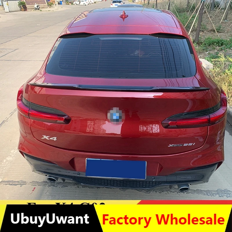 UBUYUWANT Gloosy Black Rear Trunk Lip Spoiler For BMW X4 G02 2019 2020 Spoiler ABS Car Tail Wing Decoration Auto Accessories