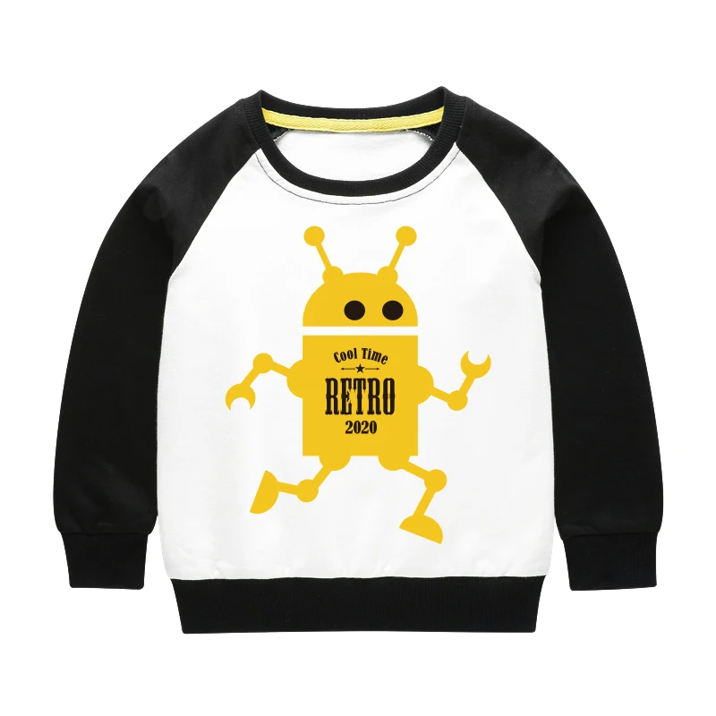 

Boys Sweatshirts Hoodies Robot Girls Winter Kids Cotton Autumn Casual Tops Children Teenage Print Clothes Clothing Spring