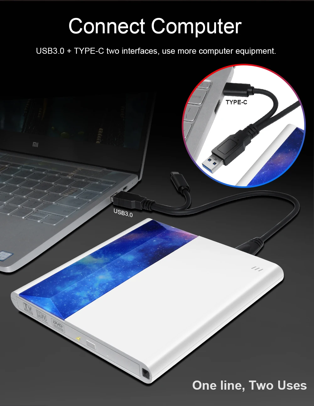 Deepfox External DVD Drive support Connecting TV