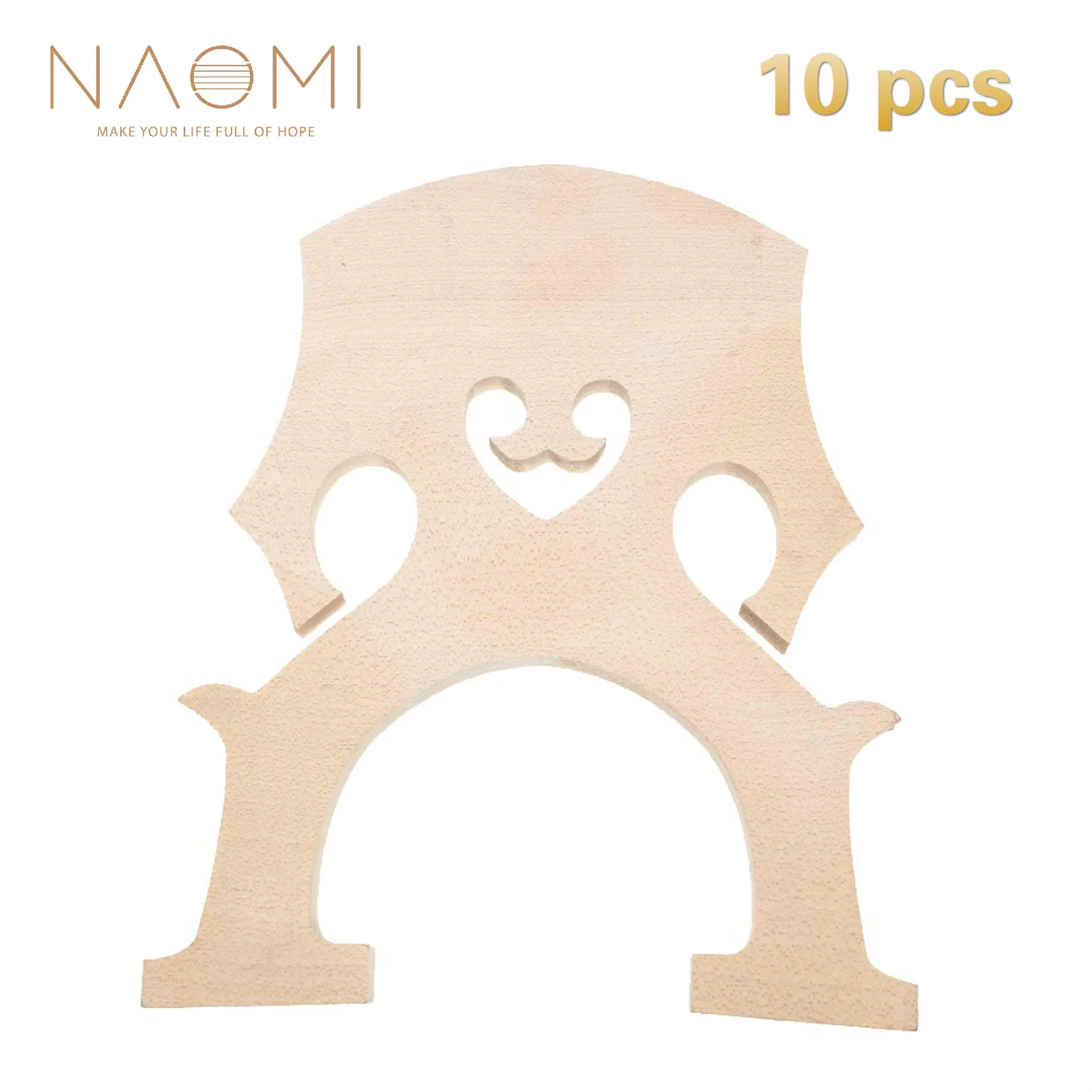 NAOMI 10 Pcs Cello Bridge 4/4 Cello Bridge Fine Aged Maple Wood French Style For Cello String